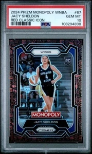 2024 Panini Prizm Monopoly WNBA Jacy Sheldon #67 Red Classic Icon Rookie PSA 10 - Picture 1 of 3