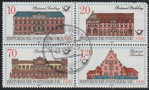 DDR 1987 SC# 2583a - 2586a - Historic Post Offices - Block of 4 - Used - Picture 1 of 2