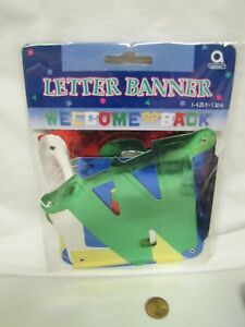 New "WELCOME BACK" 4.25 FEET Jointed Banner Amscan Vintage Primary Colors