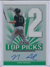 NICK SENZEL 2016 Leaf Metal Draft TP Green AUTO RC #'d 3/5 REDS Rookie Card RARE