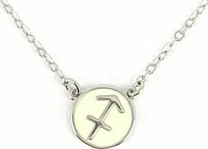 Plata Genuina 925 Colgante de Signo Del Zodíaco Scharm MIT Collar 1.5gr - Imagen 1 de 3