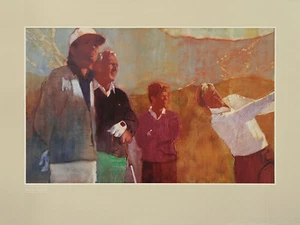 BERNIE FUCHS Raro 1988 Póster/Impresión JUEGO DE PIELES Nicklaus, Palmer, Jugador y Watson - Imagen 1 de 1