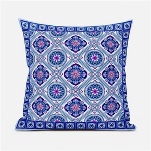 Amrita Mandala Floral Tiles Broadcloth Indoor & Outdoor Blown & Closed Pillow - Picture 1 of 1