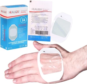 Transparent Film Dressing, 2 3/8" X 2 3/4" Box/20 - Waterproof Wound Bandage Adh - Picture 1 of 7