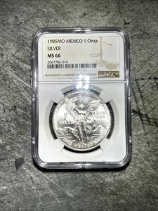 Messico 1985 1 Onza Argento Libertad NGC MS66 - Foto 1 di 2