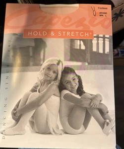 Capezio Hold & Stretch Girls Footless Dance Thights Size Large Pink N140 C - Picture 1 of 4