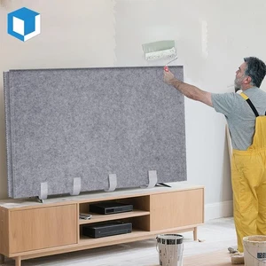 Cubierta de TV de fieltro para mover pantallas planas de 60-75 pulgadas con correa inferior protección contra el polvo - Imagen 1 de 10