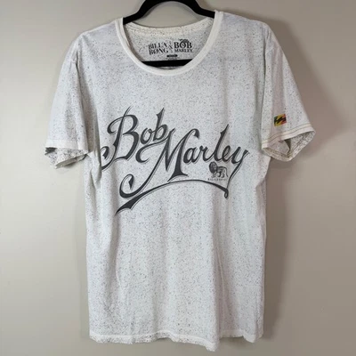 Billabong x Bob Marley 中号图形 T 恤白色斑点节日雷鬼 — 第 1/4 张图片