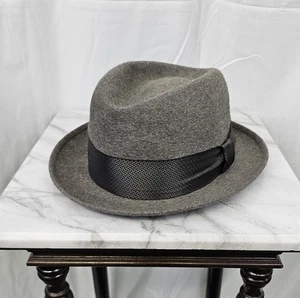 Cappello grigio vintage Royal Stetson capelli lunghi Grizzly Fedora 7 3/8 anni 60 - Foto 1 di 14