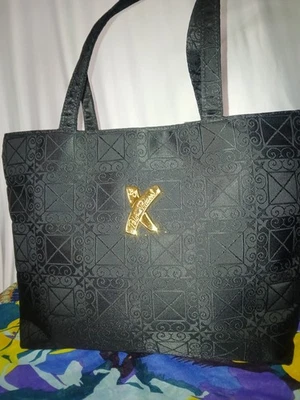 Bolso de Mano Vintage Pablo Picasso Nylon Negro con/Borde Dorado Años 90 Hecho en Francia Foto 1 de 4