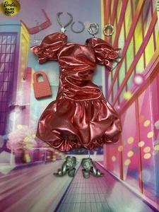 BARBIE DELUXE STYLE CHRISTIE PUPPE SELTENER FUND WAVE 2 ROSA METALLIC OUTFIT KLEID - Bild 1 von 9