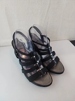 IMPO STRETCH WOMENS Viera WEDGE SANDALS - SIZE 9 1/2 Black - Image 1 of 4