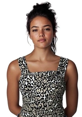 Camiseta sin mangas Dkny Cheetah Leopardo Sexy acanalada sin mangas Top Chic Vibraciones M Venta al por menor $59 Foto 1 de 4