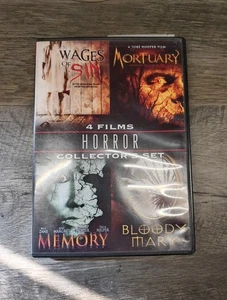 4 Horror Films (DVD) Wages Of Sin Mortuary Memory Bloody Mary Rare Collection - Picture 1 of 2