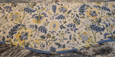 Vestido Imperial WAVERLY Cenefa Azul Amarillo Forrado Jacobeo Vieira Floral 21"x75" Foto 1 de 4