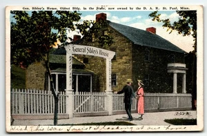 Postcard General Sibley's House D.A.R. St. Paul Minnesota MN WB PM 1922 - Picture 1 of 2