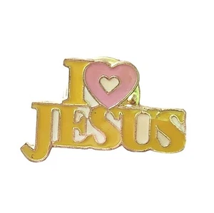 I Love Jesus Pin Pinback Revers Hut Jacke Shirt Emaille Metall christlich religiös - Bild 1 von 6