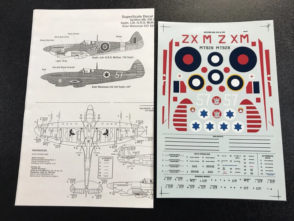1/48 Super Scale International #48-507 Spitfire Mk.VIII & Mk.IX Decals DAMS - Image 1 of 1