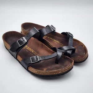Birkenstock Mayari Sandals Women’s Size 8 EU 39 Black Adjustable Comfort Flats - Picture 1 of 10