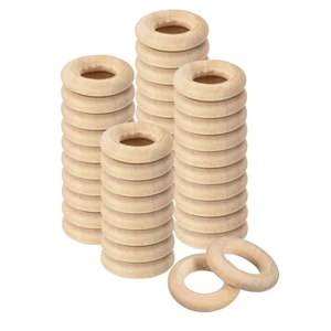 50Pcs 20mm(0.8") Natural Wood Rings, 5mm Smooth Unfinished Wooden Circles - Picture 1 of 7