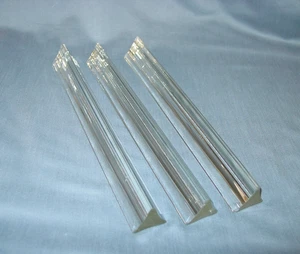 Vintage 3 pc Murano Glass Venini 3 Sided TRIEDRI Crystal Chandelier Prism MCM - Picture 1 of 5