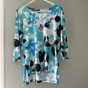 Clara SunWoo Top Bluse Damen 3/4 Arm blau schwarz weiß Größe S - Bild 1 von 8