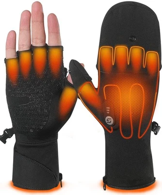 Guantes térmicos para hombre mujer recargables con batería de 7,7 V 2400 mAh sin dedos... Foto 1 de 4