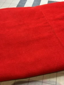 Vtg Red Corduroy Fabric Remnant Small Wale 1 Yard 16" x 18 Inches Wide Cotton - Picture 1 of 4