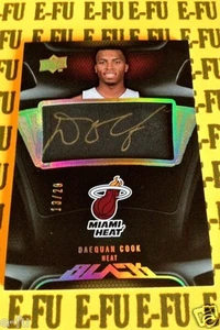 2008-09 UD Black Autograph DAEQUAN COOK Miami Heat Gold Rookie Auto #ed 13/20  - Picture 1 of 1