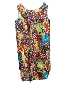 Vintage 60s Psychedelic Dress Retro Groovy Acetate 36.5" Bust 37" Waist Abstract - Picture 1 of 14