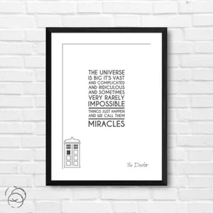 Póster impreso con cita del Doctor "El universo es grande..." cita de Doctor Who - Imagen 1 de 14