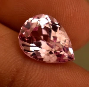 Lab Grown Pink Morganite Gemstone Pear Cut 4.80 Ct Certified Loose Gemstone - Picture 1 of 5