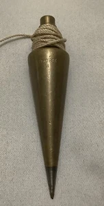 Globus 14 Unzen Plumb Bob Messing/Stahlspitze Vintage USA - Bild 1 von 3