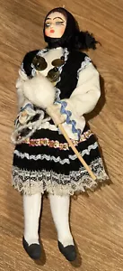 Ethnic Folk Art Doll Russian 7 1/2 Inches Tall Female Vintage - Picture 1 of 10