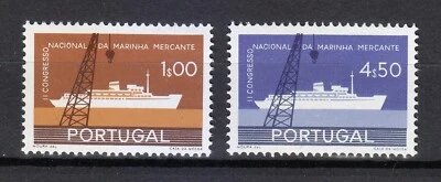 Portugal 1958 MNH Mi 870-871 Sc 838-839 barco de carga y grúa de carga ** Foto 1 de 2