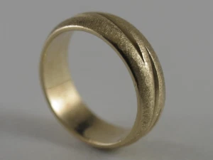 Edler signierter Vintage 14k Gold Hochzeit Schrägstrich Motiv Ring Größe 5,75 Band 5,4g - Bild 1 von 9