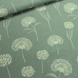 Stoff Baumwolle Polyester Rips oliv Pusteblume Leinenoptik khaki - Bild 1 von 4