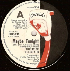 STIFF ALL-STARS maybe tonight AUSSIE CHISWICK 45rpm CHIS-231_1980 NEAR MINT - Bild 1 von 2