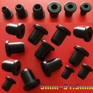 Black Silicon Rubber Grommet Snap-On Open Hole Plug Bung Wire Cable Protect Bush - Picture 1 of 19