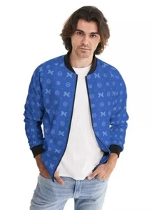 NWT authentic NDK MG-2 Nylon BOMBER JACKET blue logo MEDIUM $80 - Picture 1 of 11