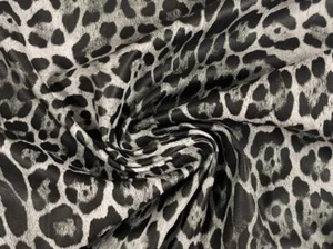 Faux Leather PU Vinyl Fabric Material LEOPARD PRINT GREY - Picture 1 of 5