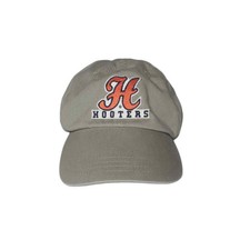 Hooters Tan Beige Patch Strapback Baseball Hat North Shore AL Adjustable Cap