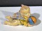 Vintage Hard Plastic Baby Angel Playing With A Ball 3"