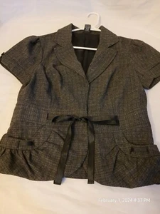 Blazer para mujer Maurice talla L con detalles de cinta bolsillos cierre de cierre - Imagen 1 de 11
