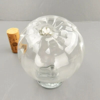 Bola de bruja transparente vintage de vidrio artístico soplado texturizada 3" refleja colores Foto 1 de 3