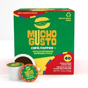 Espresso Coffee Pods Compatible with 2.0 K-Cup Brewers 40 Count Dark Roast - Picture 1 of 7