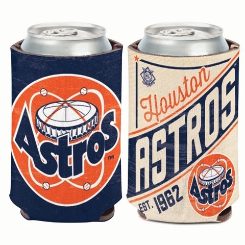 HOUSTON ASTROS COOPERSTOWN COLLECTION SOFT FOAM CAN COOZIE KOOZIE COOLER HOLDER Cover