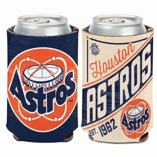 HOUSTON ASTROS COOPERSTOWN COLLECTION SOFT FOAM CAN COOZIE KOOZIE COOLER HOLDER - Image 1 of 1