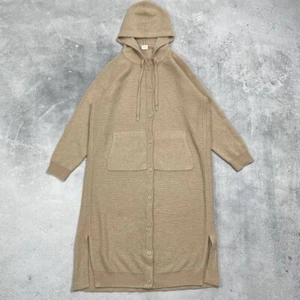 C.T. Cardigan lungo in alpaca con cappuccio e bottoni beige taglia 38 - Foto 1 di 24