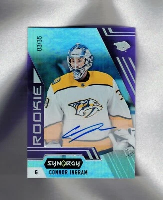 2020-2021 Upper Deck Synergy Purple AUTO 03/35 #103 CONNOR INGRAM RC Rookie SSP - Image 1 of 2